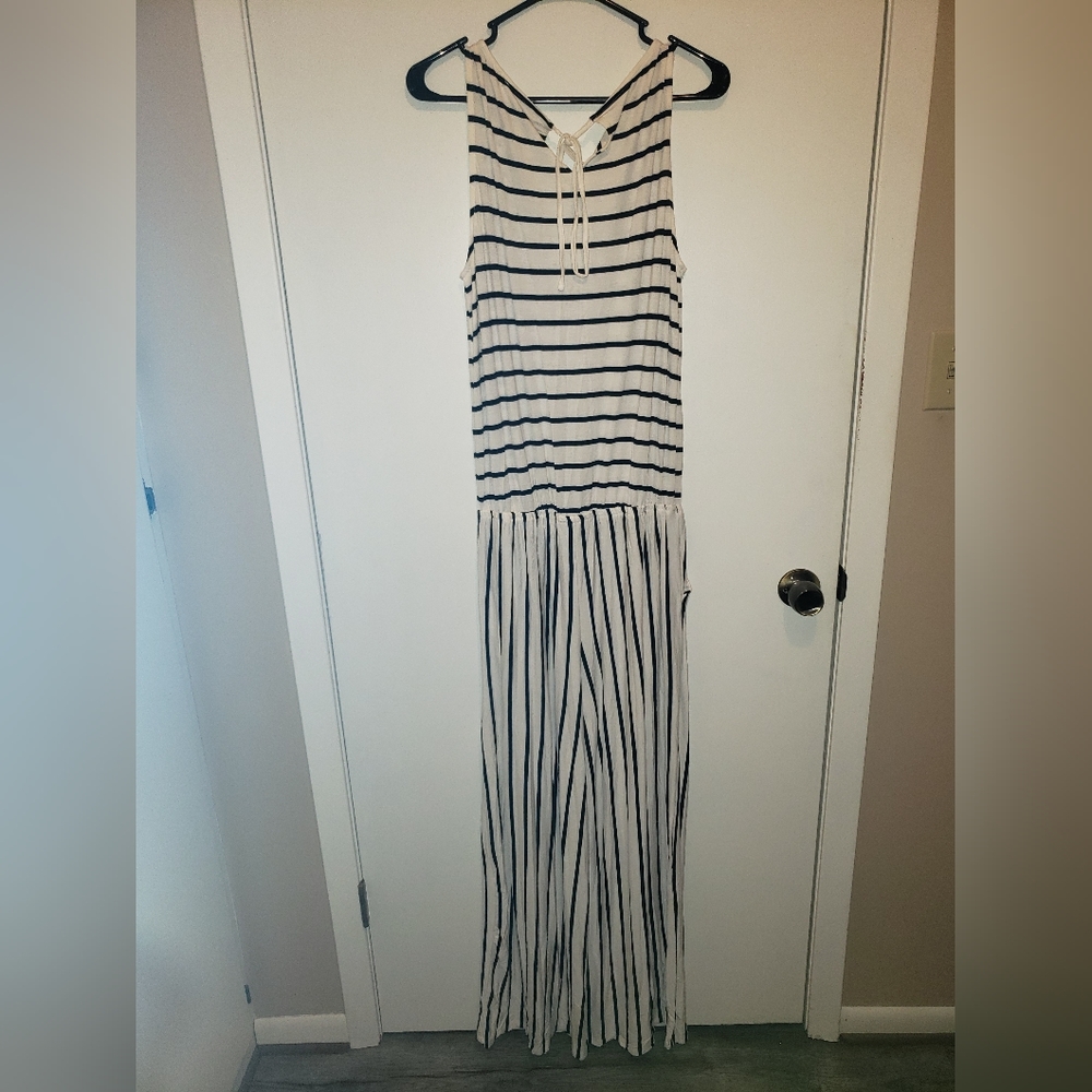 Black/White stripe jumpsuit